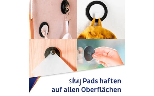 Silwy The One Metal Magnet Hook Incl. Metal Nano Gel Pad 6,5 Cm 2-pcs. Negro - Imagen 7