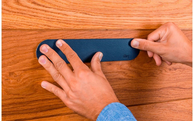 Silwy Barra De Metal De 25 Cm Con Revestimiento De Cuero Azul - Imagen 4