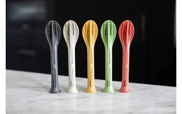 Koziol Klikk Juego De Cubiertos De Bolsillo 3 Piezas Gris Ceniza - Imagen 3