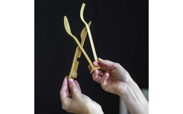 Koziol Klikk Juego De Cubiertos De Bolsillo 3 Piezas Gris Ceniza - Imagen 2