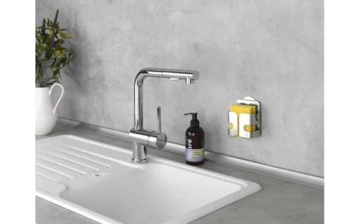 Wenko Turbo-Loc Soporte De Esponja De Acero Inoxidable, Fijación Sin Taladrar - Imagen 3