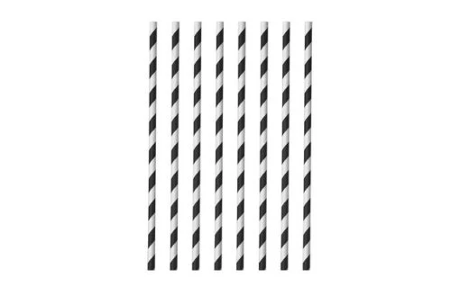 Pajitas De Papel Metaltex 40 Unidades Blanco/negro