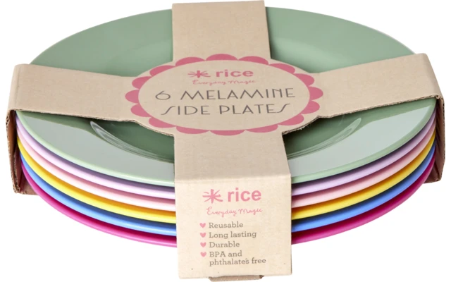Rice Plato Auxiliar De Melamina Arroz - 6 Piezas