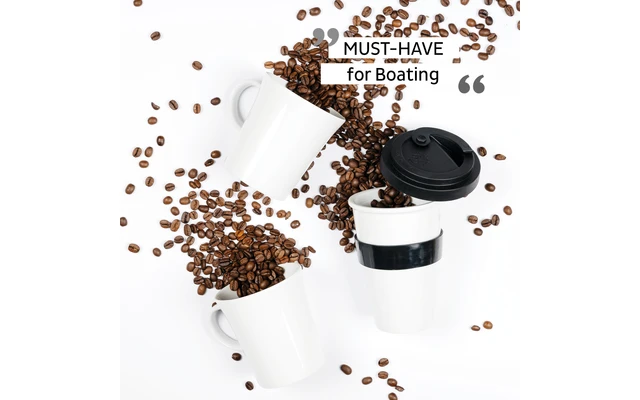 Silwy Tazas De Porcelana Con Asa Magnética JOY OF TRAVEL Juego De 2 Incl. Almohadillas Metálicas De Nano Gel NEGRO - Imagen 7