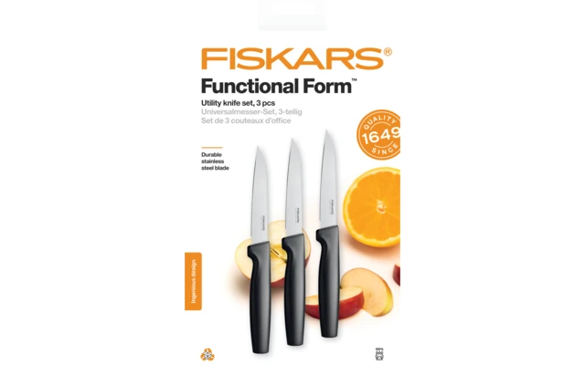 Juego De Cuchillos Utilitarios De Forma Funcional De Fiskars 3 Piezas - Imagen 2